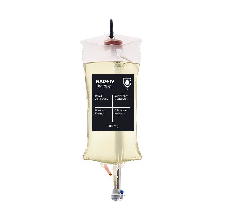 NAD+ IV Therapy bag with vitamins and electrolytes
