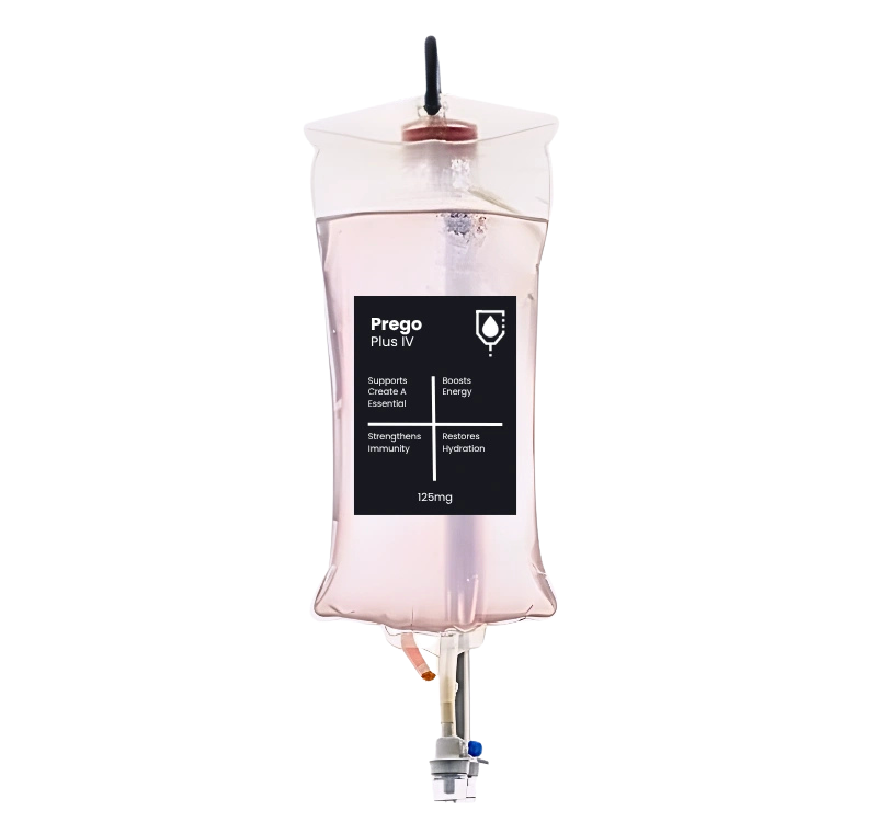 Prego Plus IV Treatment bag with vitamins and electrolytes