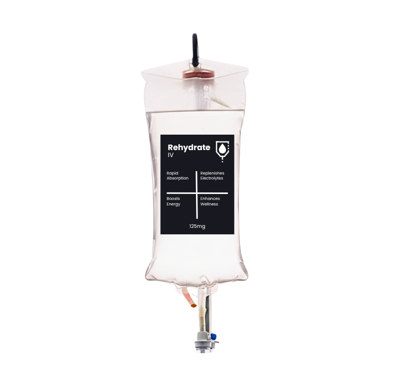 Rehydrate IV Treatment bag with vitamins and electrolytes